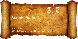 Basch Rudolf névjegykártya